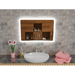 Зеркало с мягкой интерьерной подсветкой для ванной комнаты Катани 140х80 см